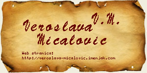 Veroslava Mićalović vizit kartica